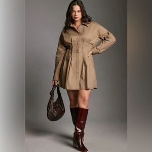 Anthropologie Tan Mini Dress